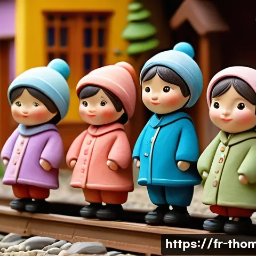 토마스와 친구들 애니메이션 변천사 - A handcrafted stop-motion animation scene featuring charming, round-shaped characters made of clay, ...