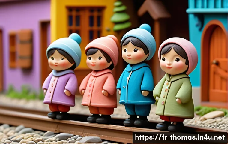 토마스와 친구들 애니메이션 변천사 - A handcrafted stop-motion animation scene featuring charming, round-shaped characters made of clay, ...